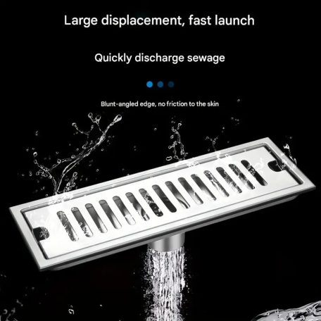 50 cm-es rozsdamentes acél padlólefolyó - króm