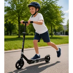   Összecsukható roller fekete színben - állítható magasság, hátsó kerékfékrendszer, szilikon kerekek