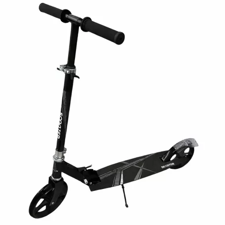 Összecsukható roller fekete színben - állítható magasság, hátsó kerékfékrendszer, szilikon kerekek