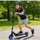 Összecsukható roller kék-fekete színben - állítható magasság, hátsó kerékfékrendszer, szilikon kerekek