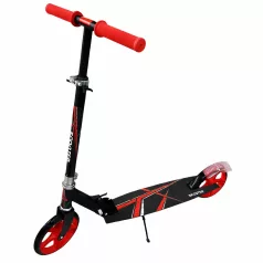   Összecsukható roller piros-fekete színben - állítható magasság, hátsó kerékfékrendszer, szilikon kerekek