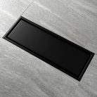 50 cm-es rozsdamentes acél padlólefolyó - matt fekete