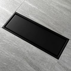 50 cm-es rozsdamentes acél padlólefolyó - matt fekete