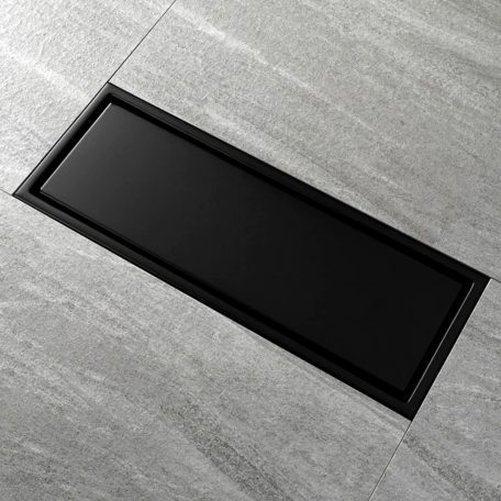 50 cm-es rozsdamentes acél padlólefolyó - matt fekete