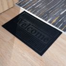 60 cm x 40 cm-es fekete lábtörlő Welcome felirattal