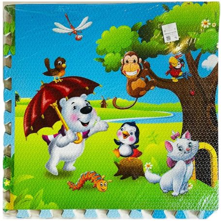 4 db 60 cm x 60 cm állatmintás habszivacs szőnyeg szett