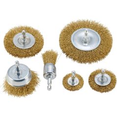 6 darabos fém drótkefe készlet fúrógéphez