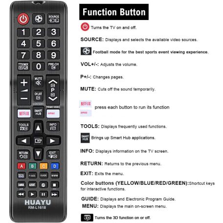 Univerzális Samsung SMART TV távirányító (RM-L1618)