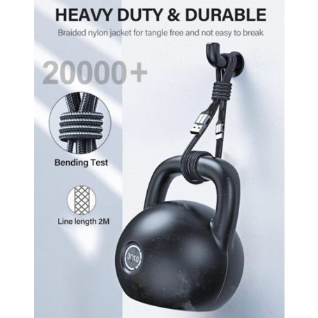 USB C töltőkábel (USB-A -> USB-C kábel) - 2 méter - 8A