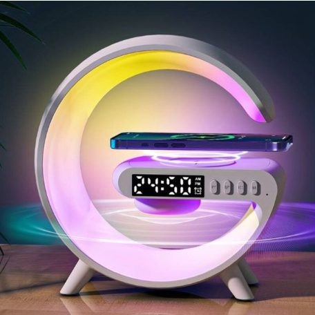 Multifunkciós RGB LED-es ébresztőóra Bluetooth hangszóróval vezeték nélküli töltőállomással