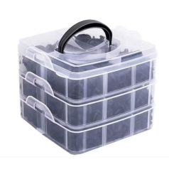   620 db-os autókapcsos készlet, műanyag, univerzális, 16 különböző modell, fekete