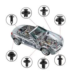   620 db-os autókapcsos készlet, műanyag, univerzális, 16 különböző modell, fekete