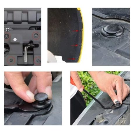 620 db-os autókapcsos készlet, műanyag, univerzális, 16 különböző modell, fekete