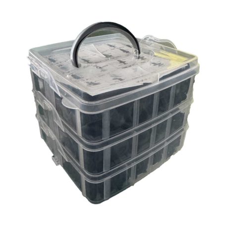 620 db-os autókapcsos készlet, műanyag, univerzális, 16 különböző modell, fekete