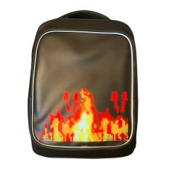   Fekete hátizsák programozható képernyővel (mobiltelefonról vezérelhető)