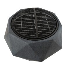   Kültéri gyémánt formájú modern grillező és tűzrakóhely rácsos tetővel