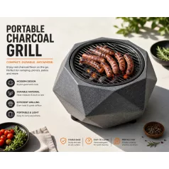   Kültéri gyémánt formájú modern grillező és szalonnasütő, tűzrakóhely rácsos tetővel