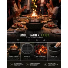 Kültéri party grill és szalonnasütő