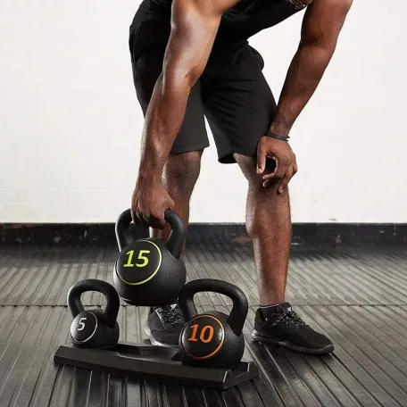 Kettlebell súlyzó készlet - 2,25 kg, 4,45 kg és 7 kg-os súllyal