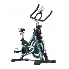 Fekete-kék profi spinning bike, szobabicikli