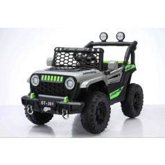   Elektromos autó dupla motorral és dupla akkumulátorral szürke színben szülői távirányítóval bőr üléssel