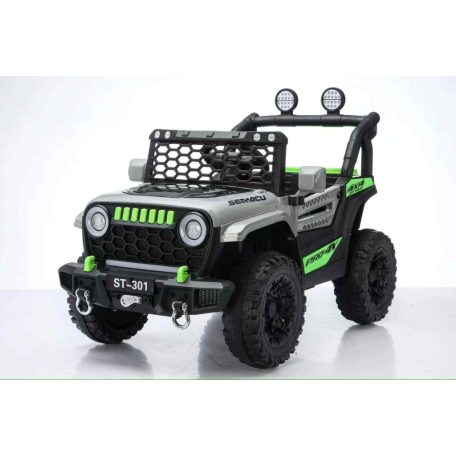 Elektromos autó dupla motorral és dupla akkumulátorral szürke színben szülői távirányítóval bőr üléssel