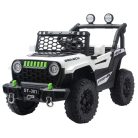 Elektromos autó dupla motorral és dupla akkumulátorral fehér színben szülői távirányítóval bőr üléssel