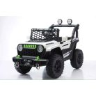 Elektromos autó dupla motorral és dupla akkumulátorral fehér színben szülői távirányítóval bőr üléssel