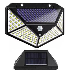 100 LED-es napelemes szolár lámpa mozgásérzékelővel